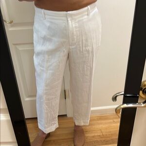 Jcrew Linen Rhodes trouser pant white size14